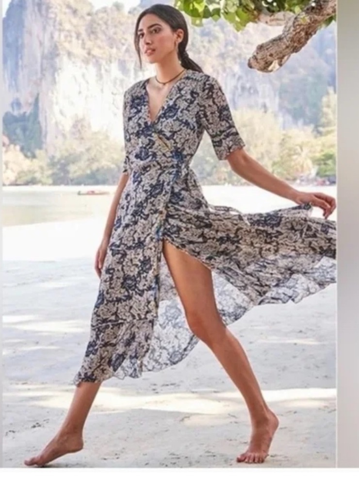 Johnny Was Jade-Micha Mixed Floral Print Wrap Dres